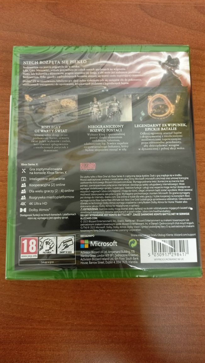 DIABLO 4 IV DLC PL Xbox One Series X Nowa folia