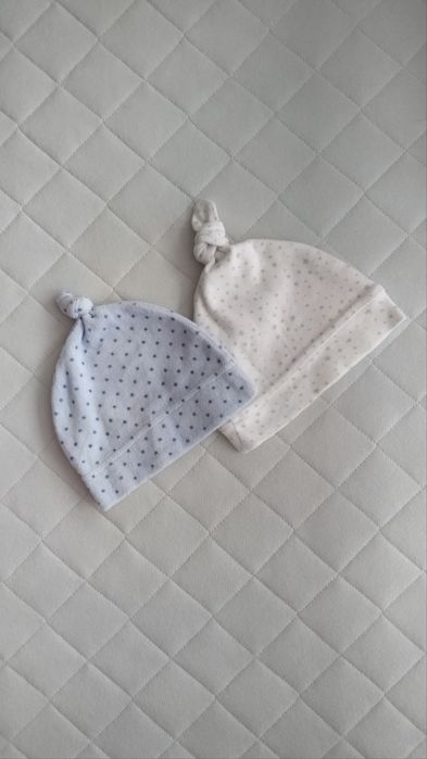 Czapka czapeczki dla noworodka chłopca 2 szt. 42/44