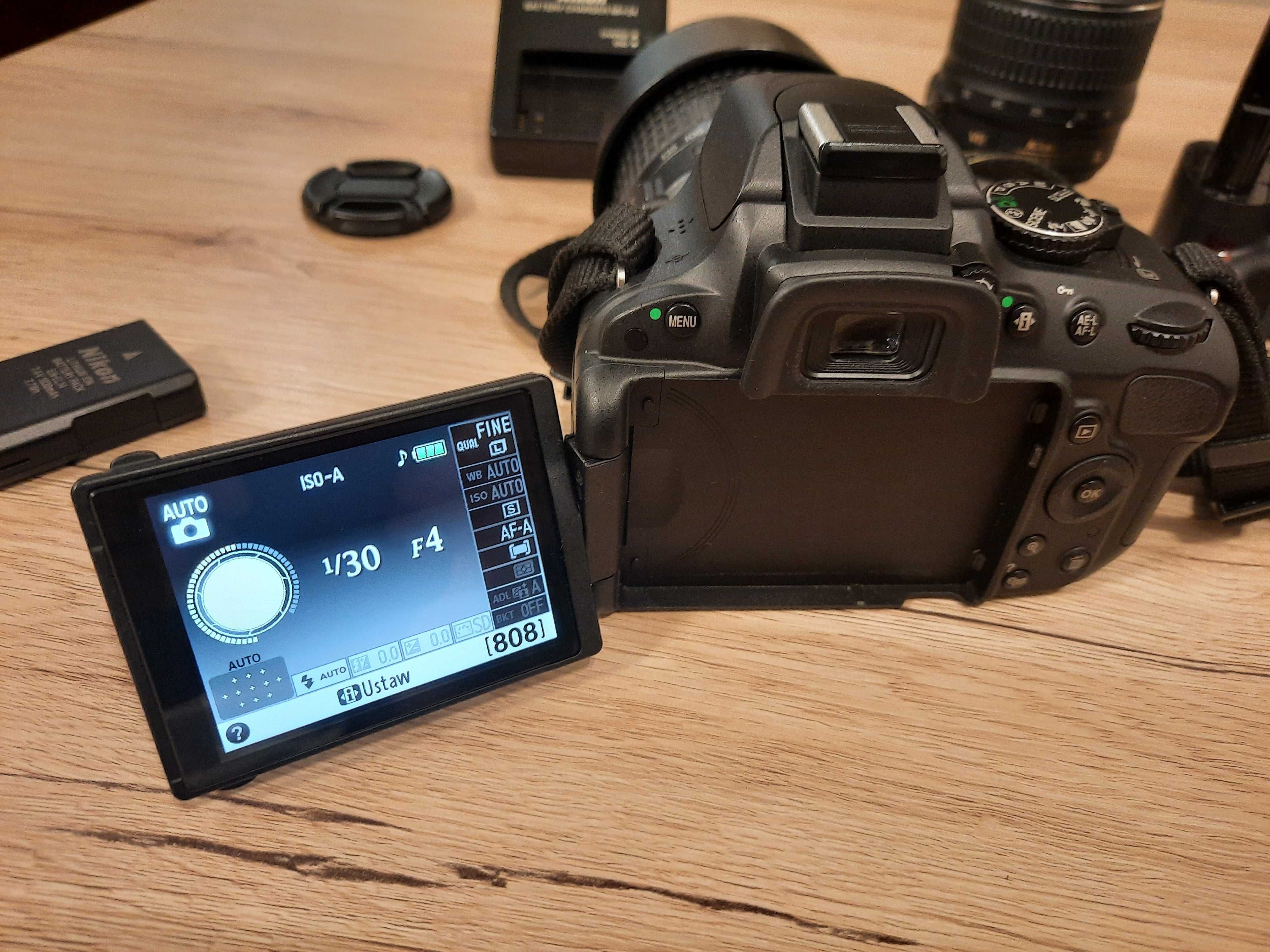 Zestaw Nikon D5100 prawie jak nowy, przebieg tylko 4449 ! OKAZJA !