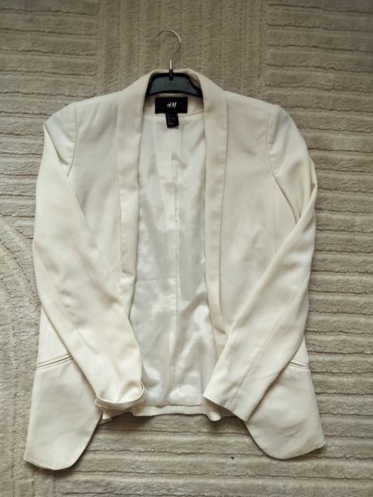 XS marynarka hm kremowa ecru