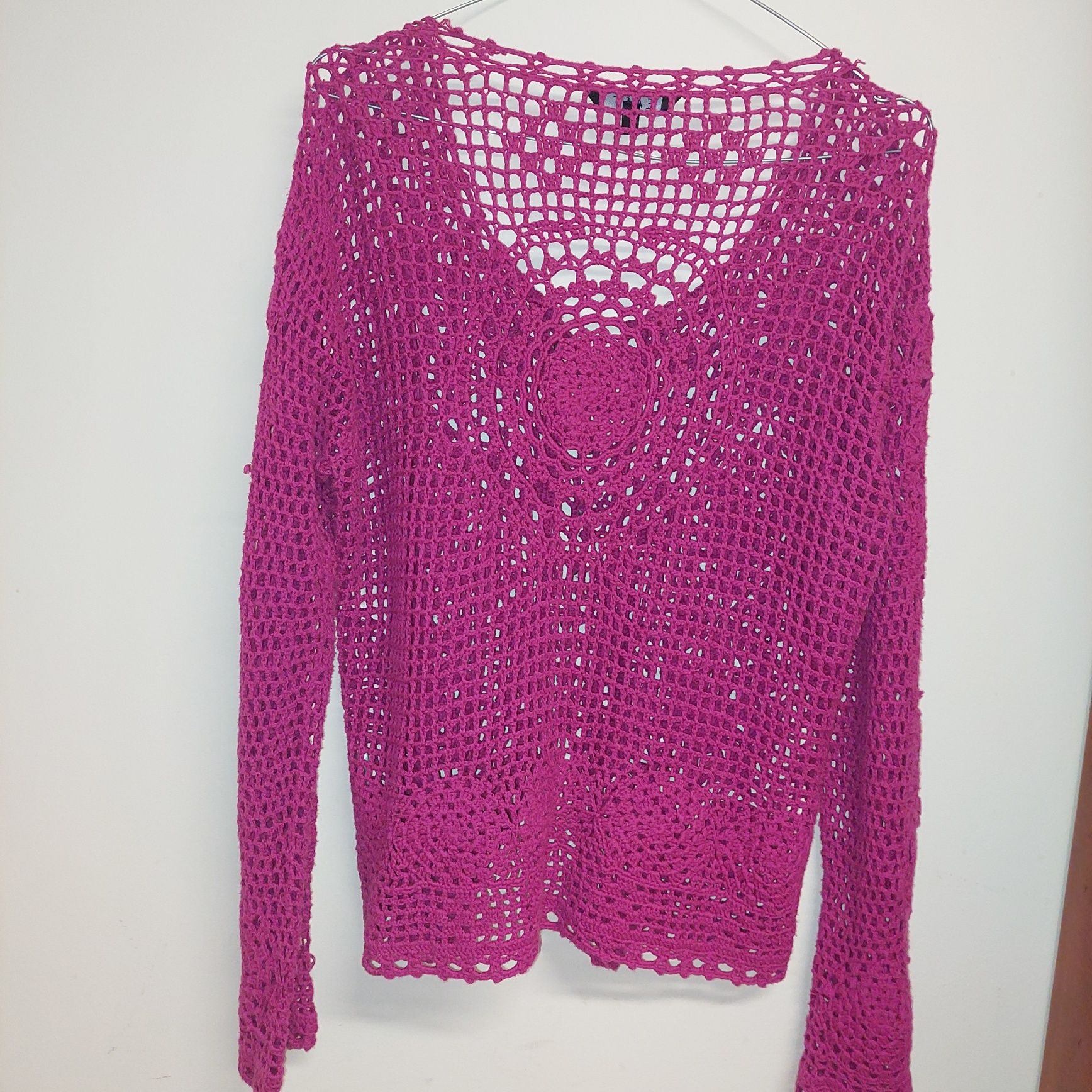 Sweter ażurowy  fusja r.42,44 East 100% bawełna