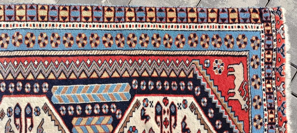 Dywan wełniany tkany ręcznie 157 x 104 cm wełna turecki piękne kolory