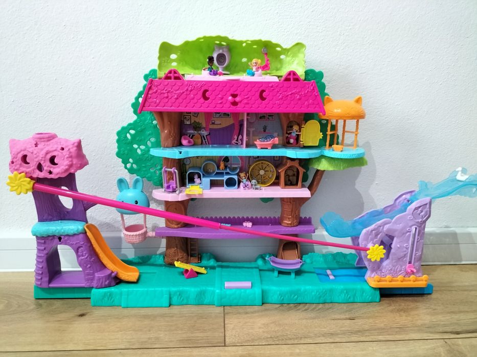 Domek na drzewie Polly Pocket z dodatkami jak nowy