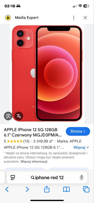 Iphone 12 Red czerwony stan bdb