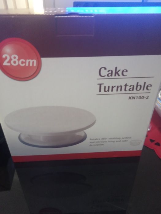 Base rotativa para bolos de 28 cm com 5 espátulas com P/ giratoria