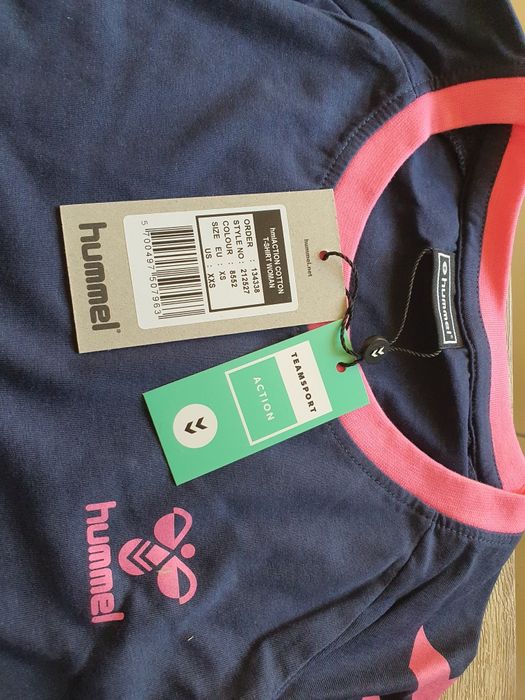 Koszulka bawełniana Hummel, damska, rozmiar XS, nowa w folii, kolekcja