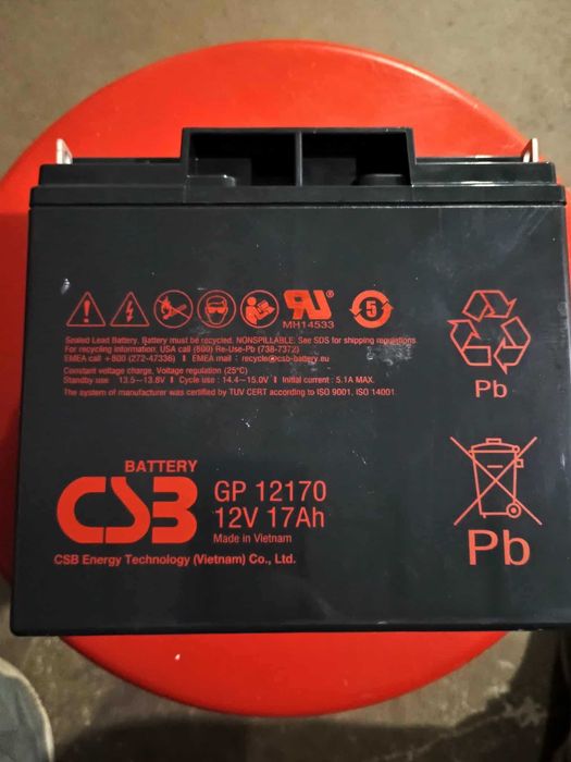 Akumulator CSB 12V 17Ah GP12170 AGM UPS APC