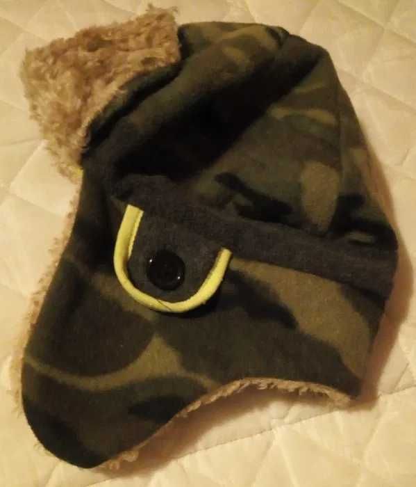 Czapka uszatka  uszanka moro na misiu rozmiar S/M