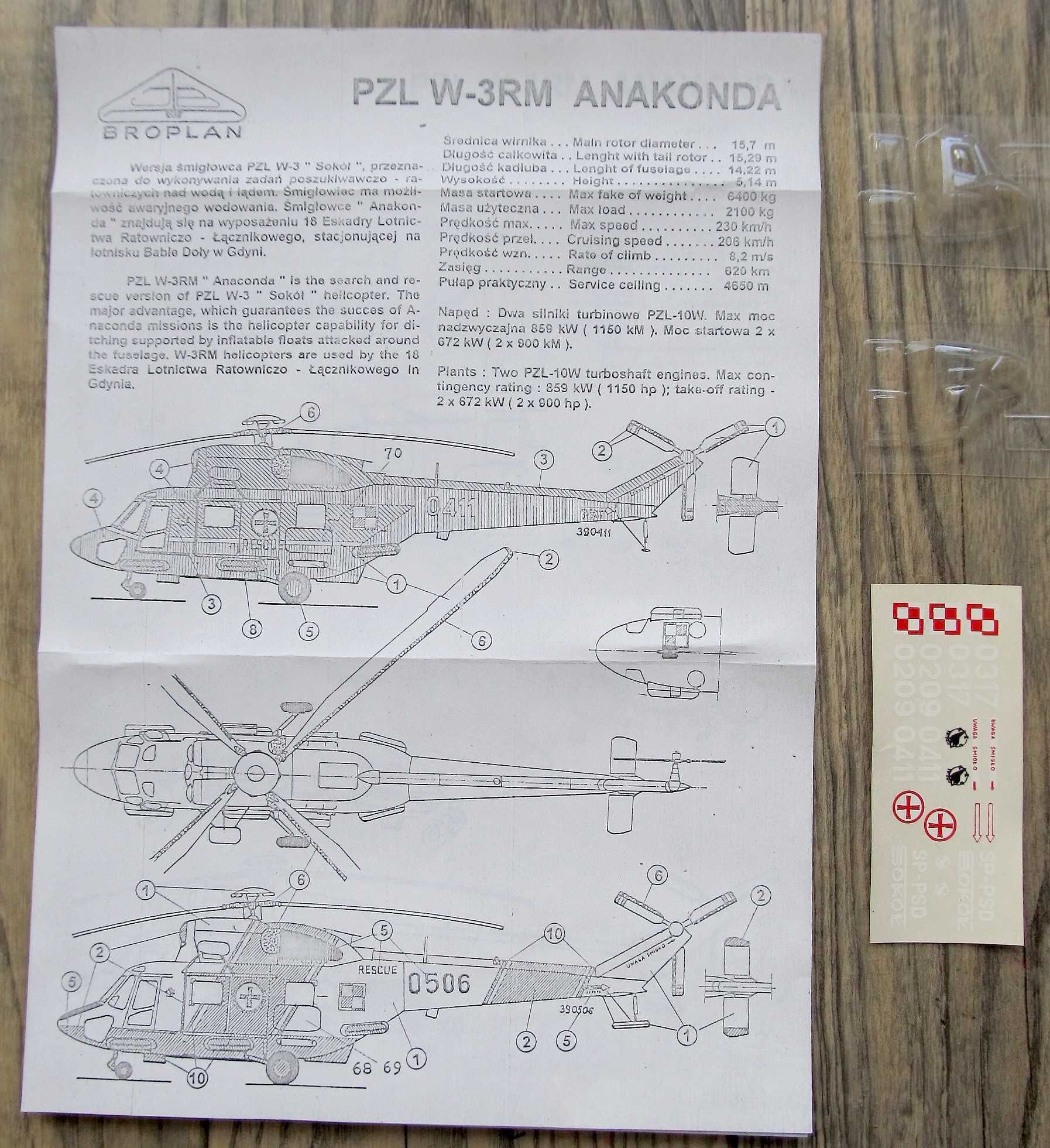 PZL W-3RM Anakonda, 1/72, Broplan, vacu