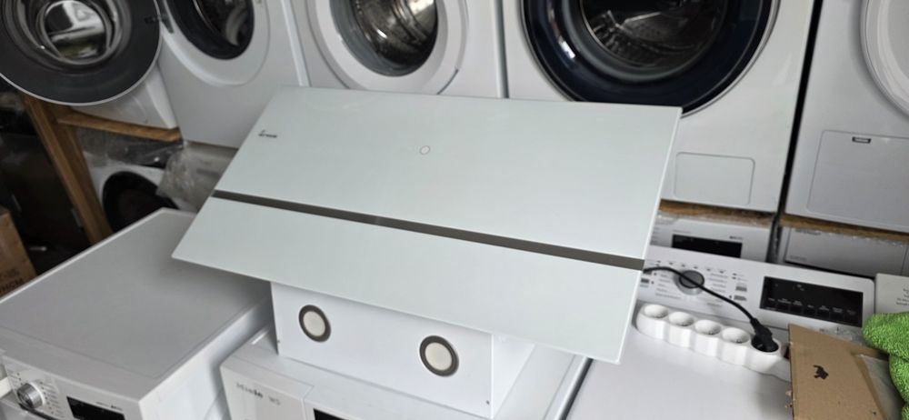 Okap kuchenny 90 cm Pochłaniacz kominkowy skośny czarny biały