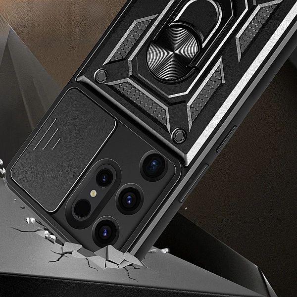 Etui Hybrid Armor Camshield do Samsung Galaxy S24 Ultra pancerne z osł