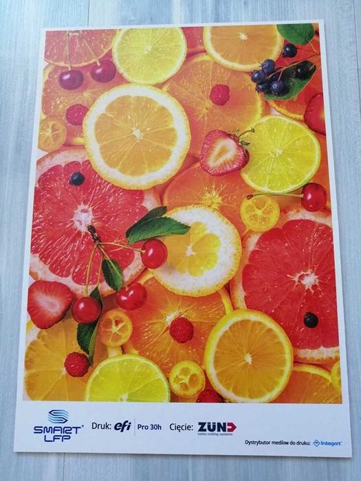 Kolorowe owoce cytrusy, wiśnie, itp. Ozdoba / Plansza dekoracyjna.