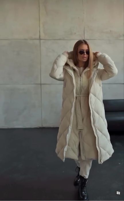 Пуховик пух перо плащ тренч massimo dutti