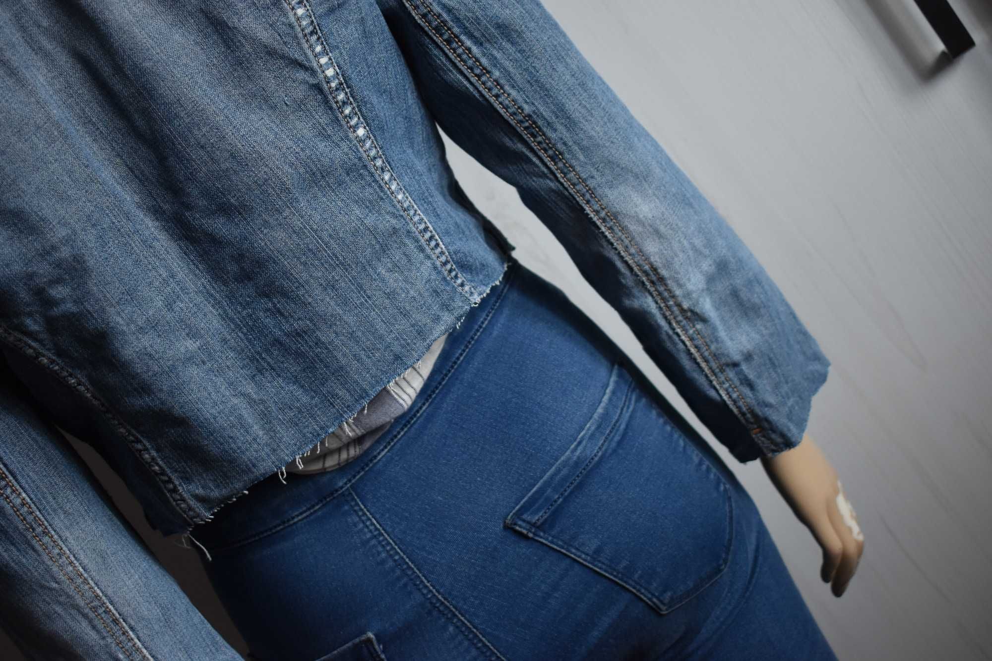 Kurtka dżinsowa 42 XL jeansowa ramoneska katana krótka denim bawełna