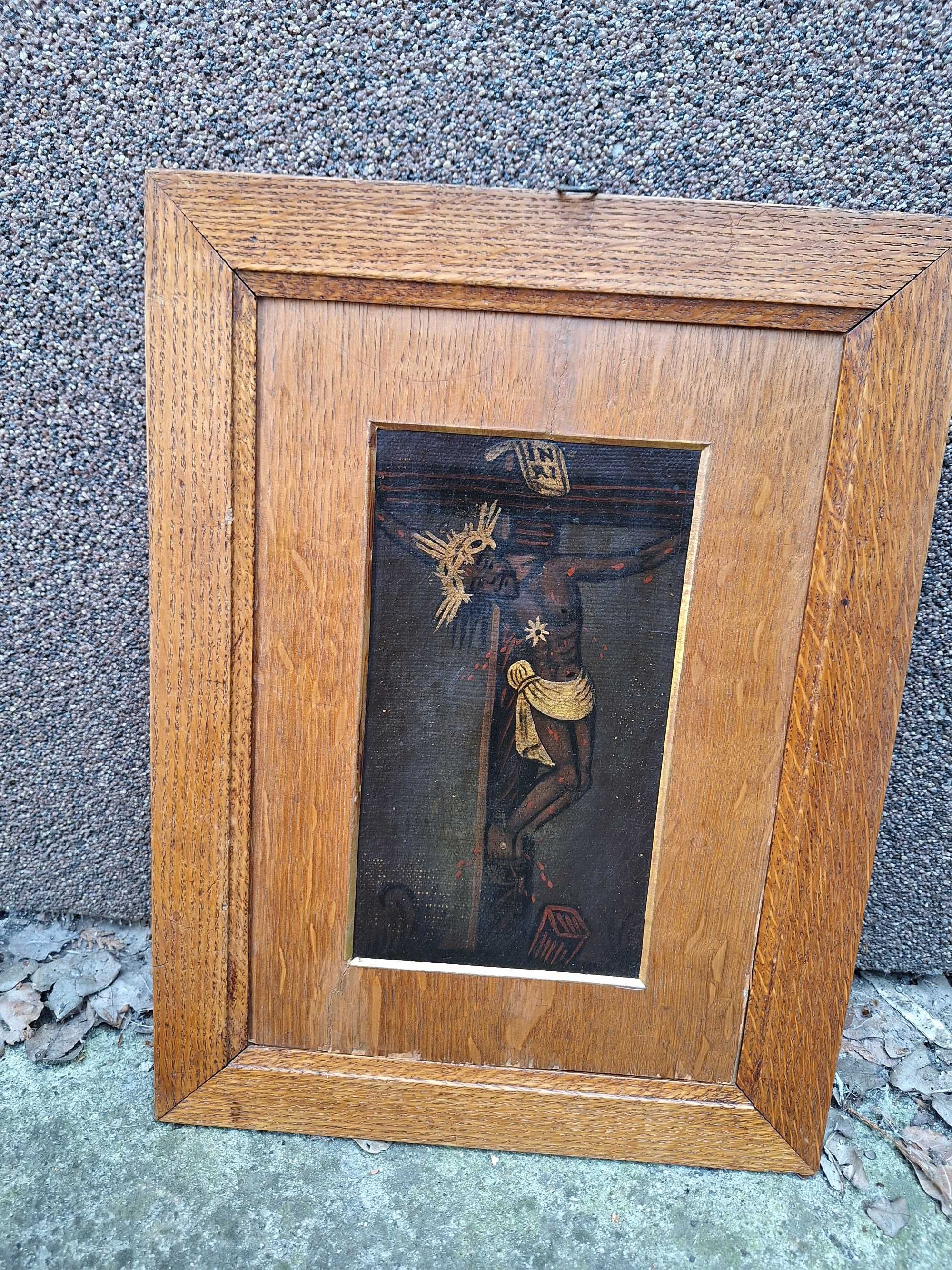 Chrystu na Krzyżu-obraz olejny-XIXw