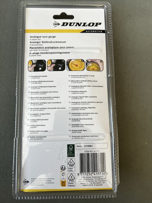 Miernik ciśnienia w oponach DUNLOP Manometr-Nowe#9