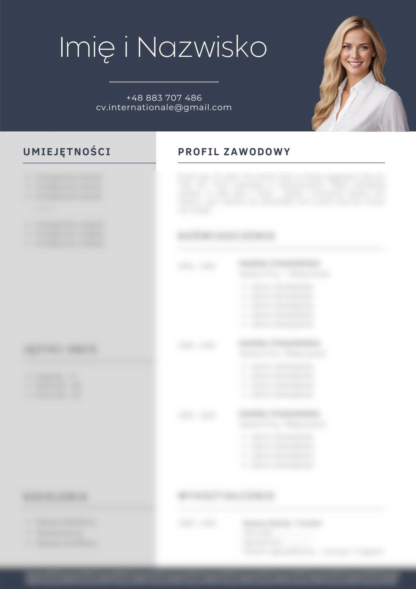 Pisanie CV, List Motywacyjny / Profesjonalne CV Resume (PDF+WORD)