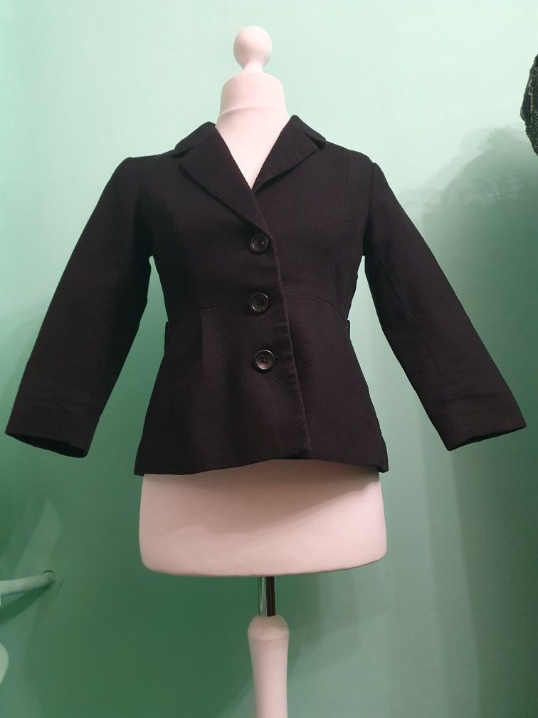 Gotycki czarny bawełniany żakiet retro elegancki corpgoth