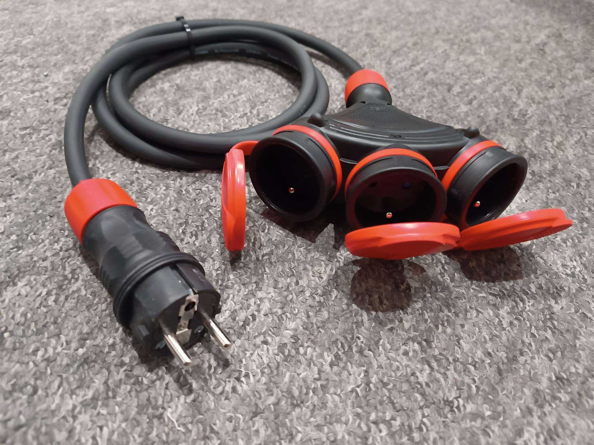 Kabel zasilający rozgałęźnik sieciowy przedłużacz 3m