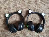 Чорні Бездротові LED навушники з котячими вушками STN-28 GS227