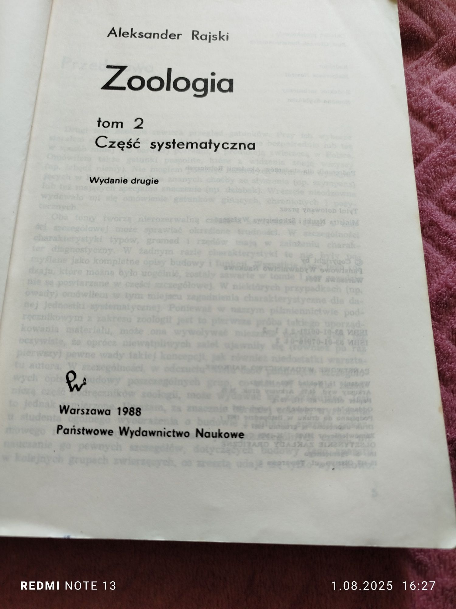 Zoologia tom2 część systematyczna