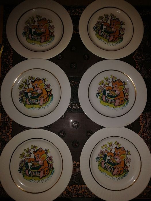 Тарелка детская ссср. Тарелка с медвежоком Мед.