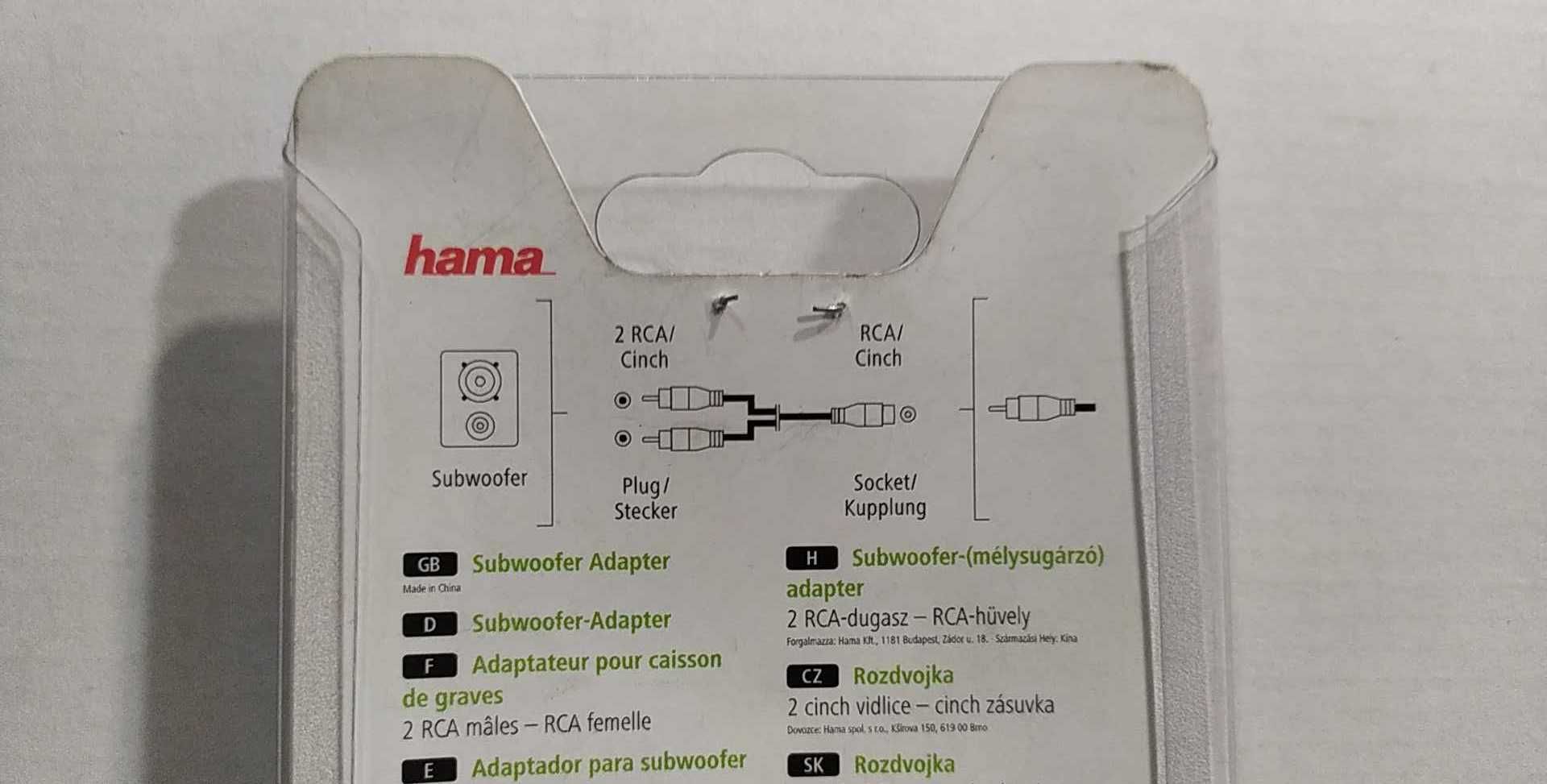 Adapter Cinch - 2x Cinch RCA subwoofer HAMA