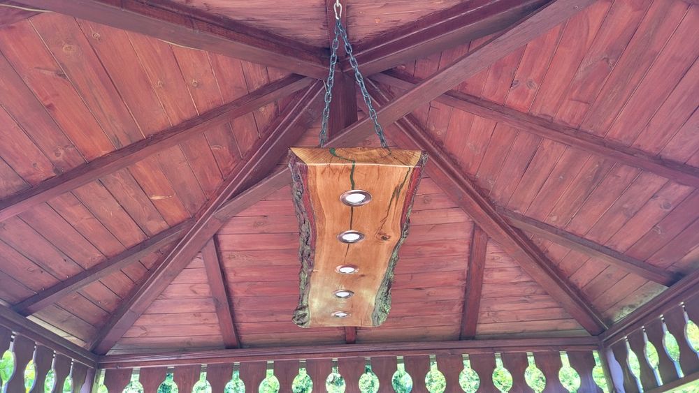 Lampa Dębowa, altana , salon ręcznie wykonana