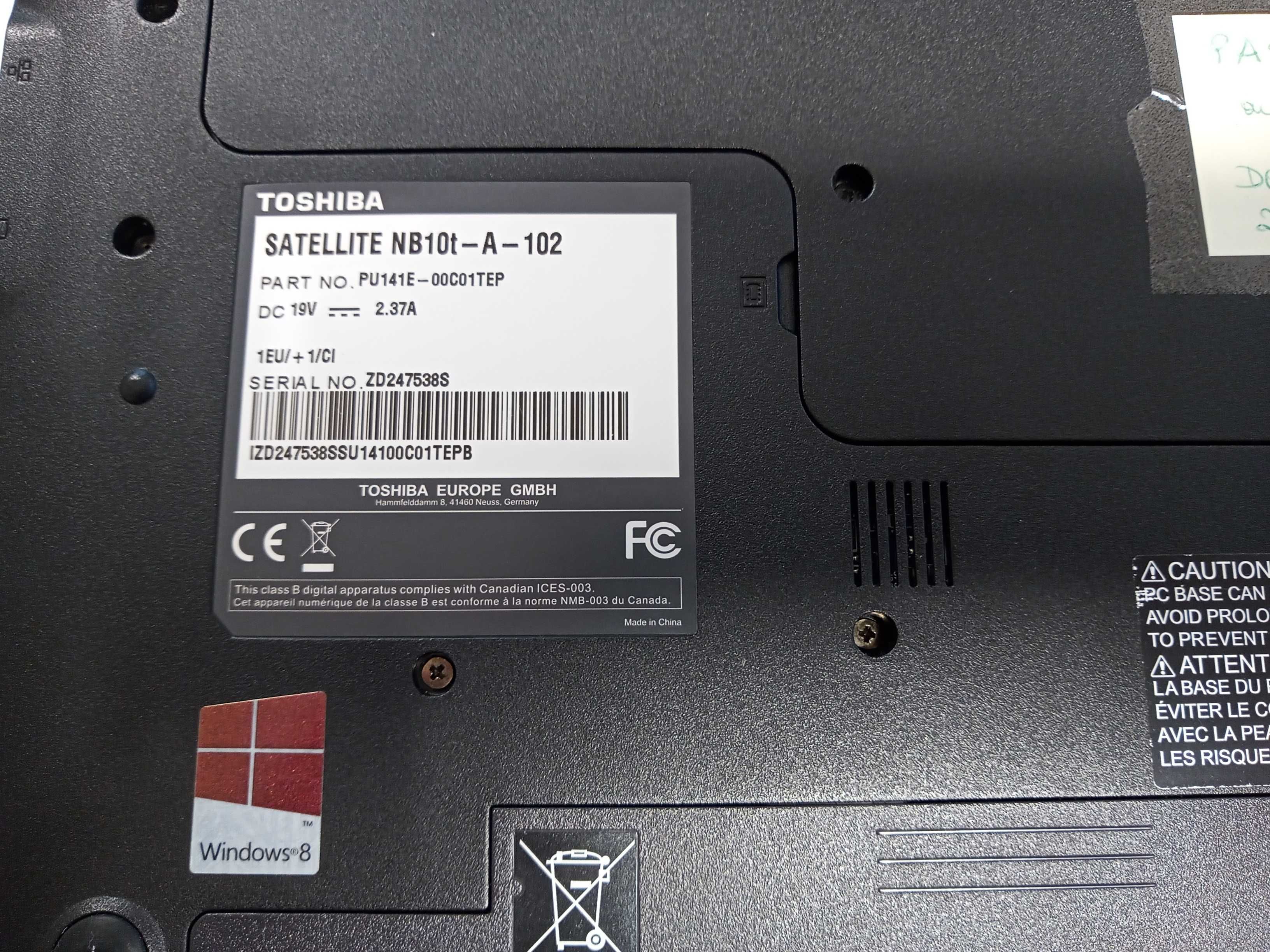 Portátil 12" Toshiba Ecrã touch Intel 4 Quad Core 8Gb RAM 120Gb SSD