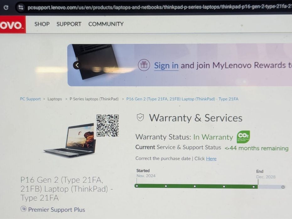 Workstation Lenovo Thinkpad P16 Gen 2 i7-14700HX 32/1TB RTX2000 8gb