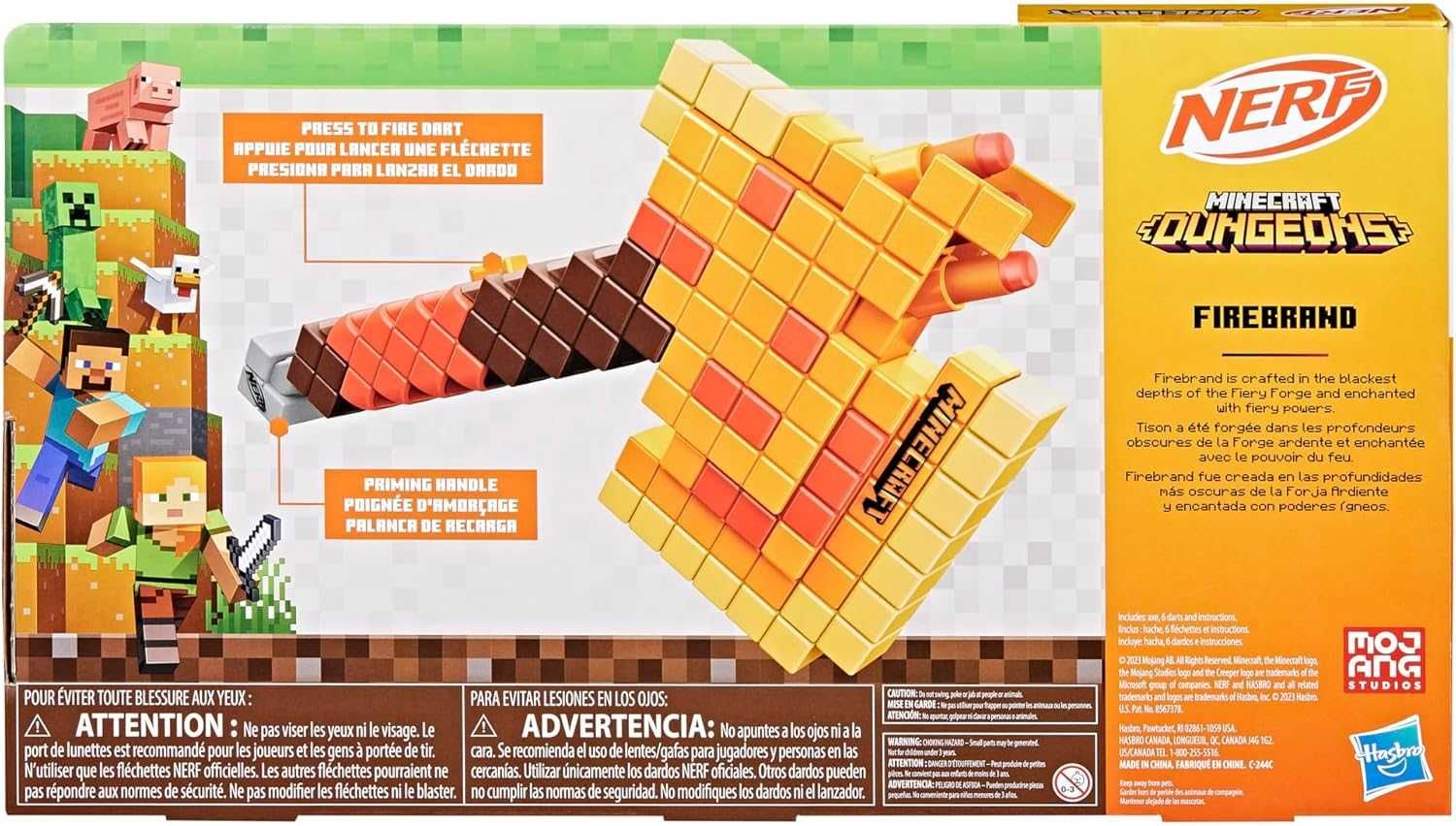 ОРИГИНАЛ! Нерф Майнкрафт Топор Nerf Minecraft Firebrand