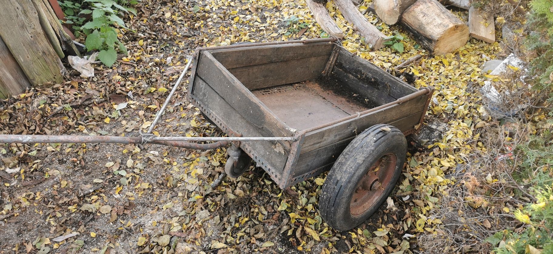 Wózek transportowy ogrodowy na grubych mocnych kołach