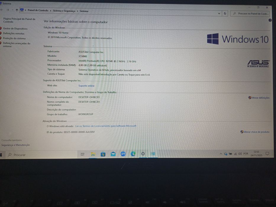 Portatil ASUS intelpentium