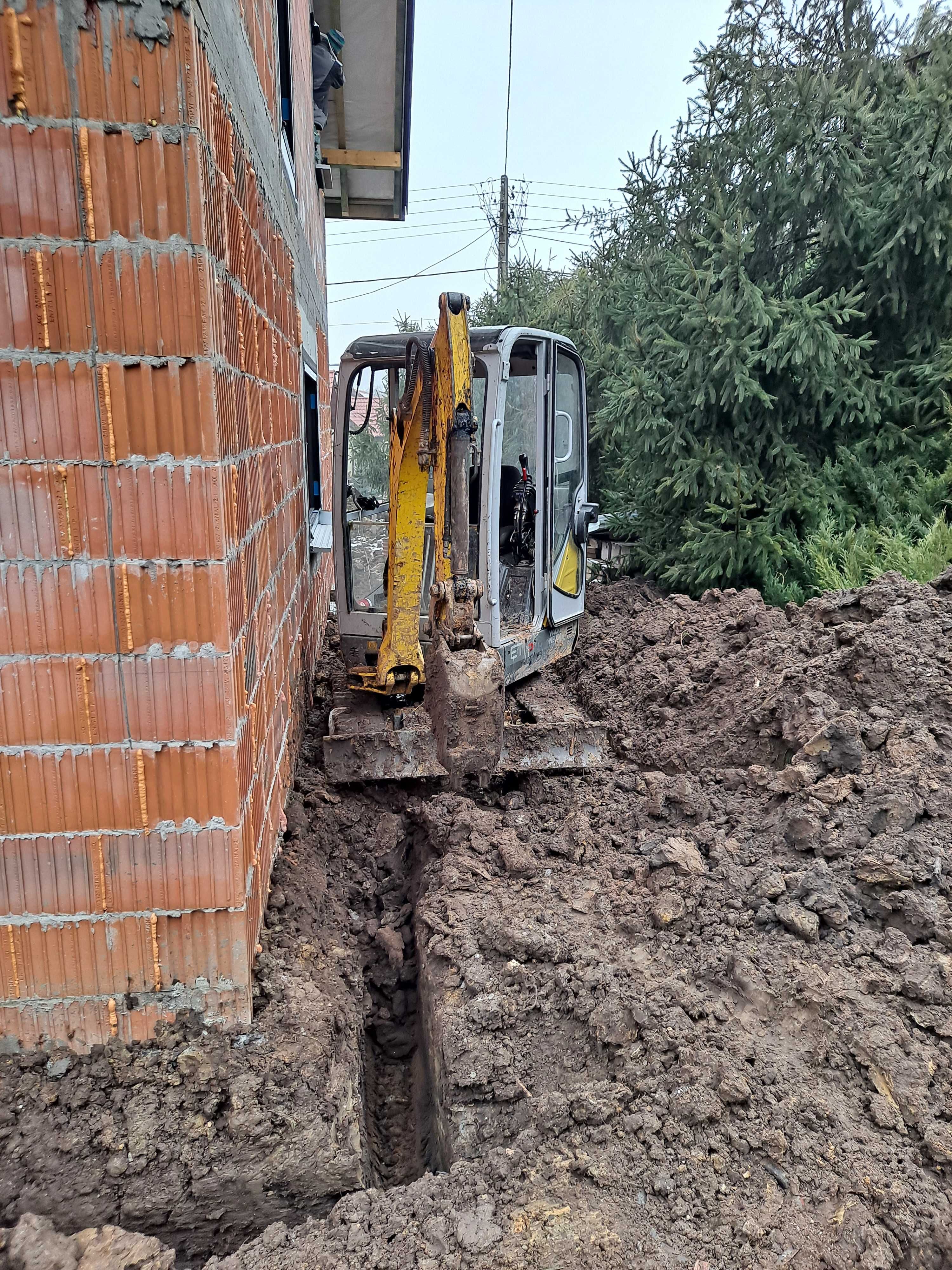 Usługi minikoparką, wynajem minikoparki, prace ziemne, wywrotka 3,5 t