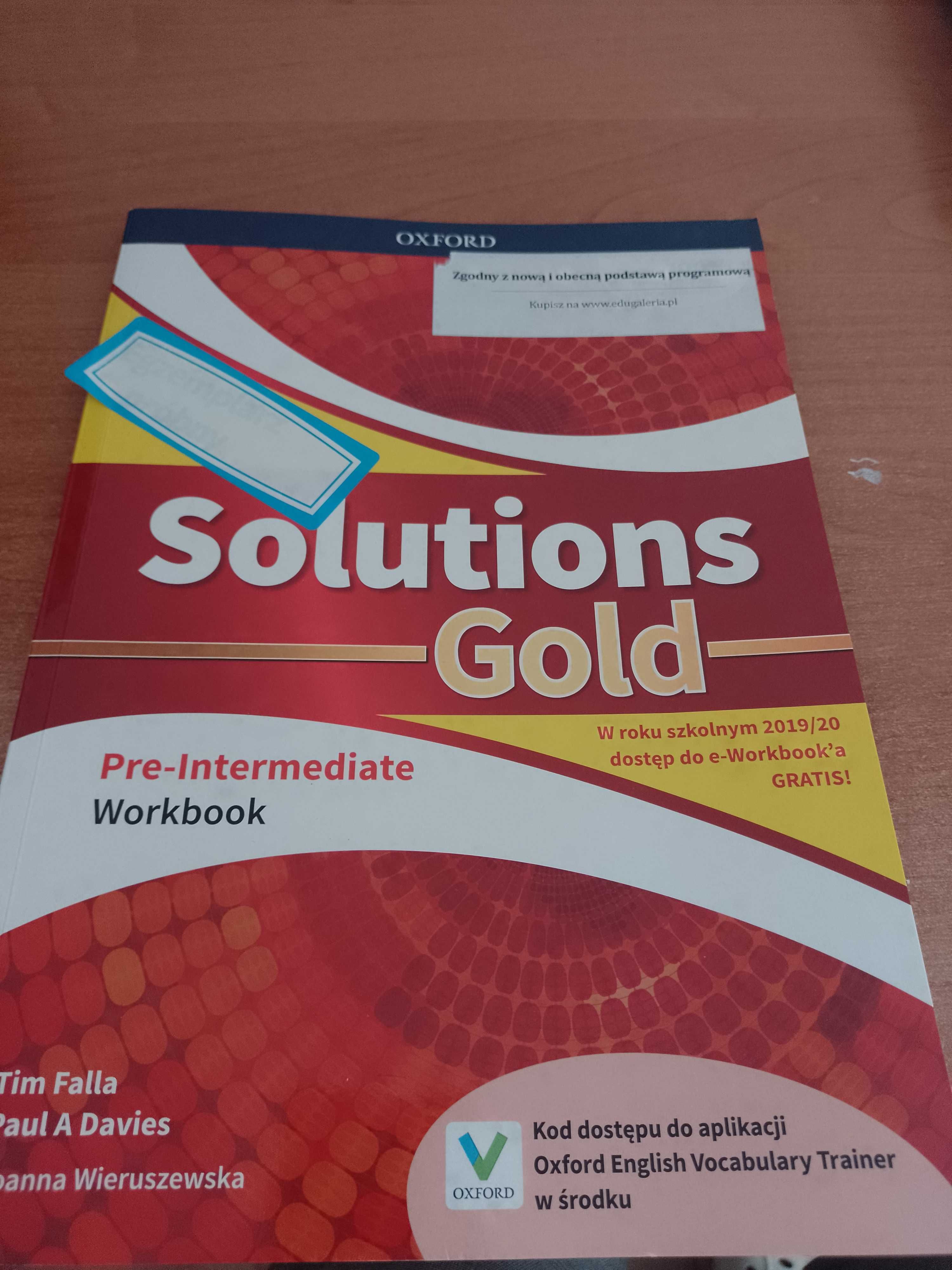 Oxford Solutions Gold pre- intermediate komplet Nowe