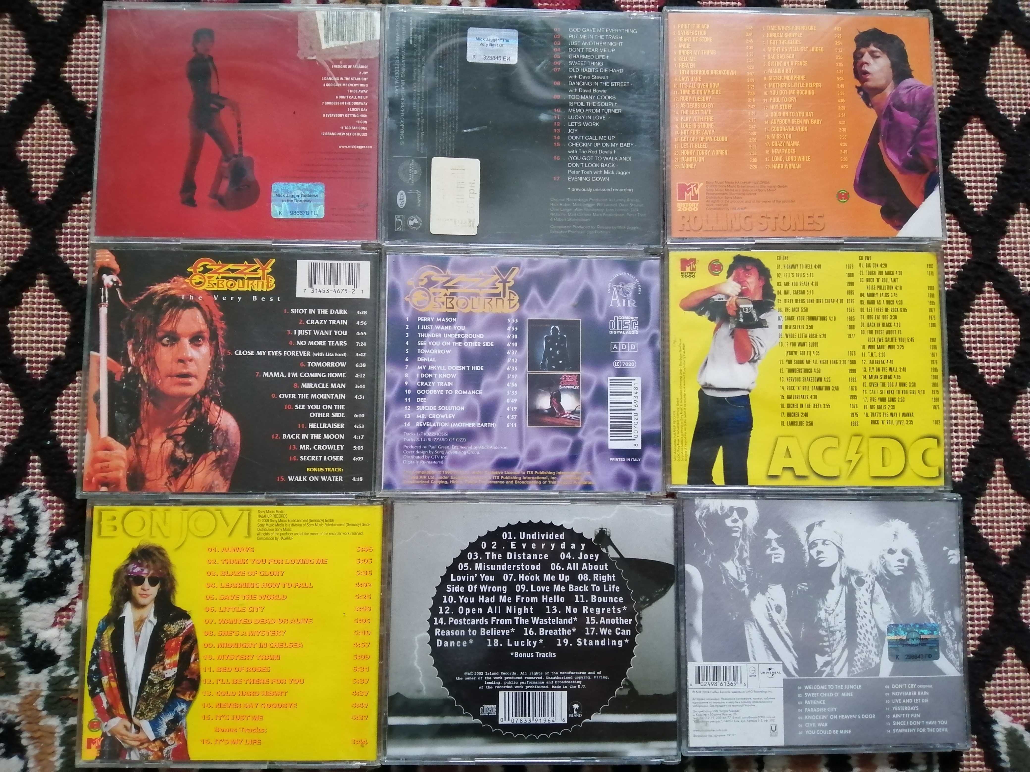 Mick Jagger Rolling Stones Ozzy Osbourne  Guns N’ Roses