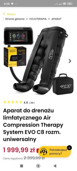 Presoterapia Boa Drenaż limfatyczny Evo C8 4Fizjo