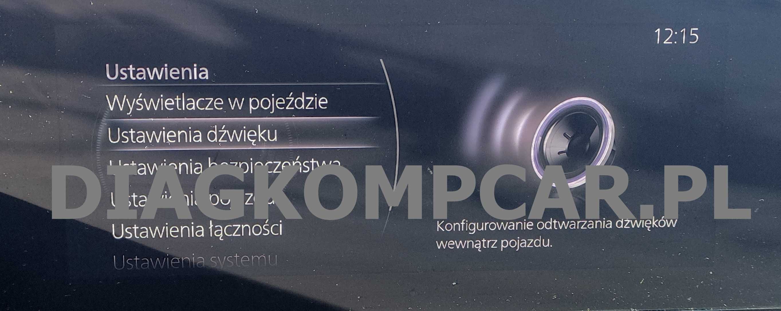 Mazda CX30, Mazda 3, Mazda cx5 menu polskie systemu MZD2