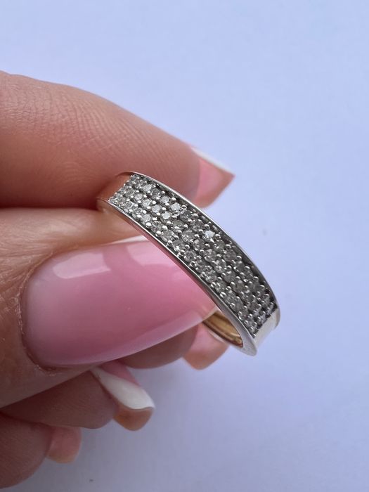 Золотое кольцо с бриллиантами р.16 желтое золото 585 проба