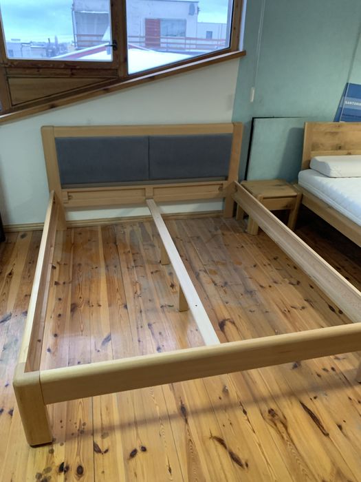 Łóżko LES 160x200 buk naturalny -Wupredaż Ekspozycji