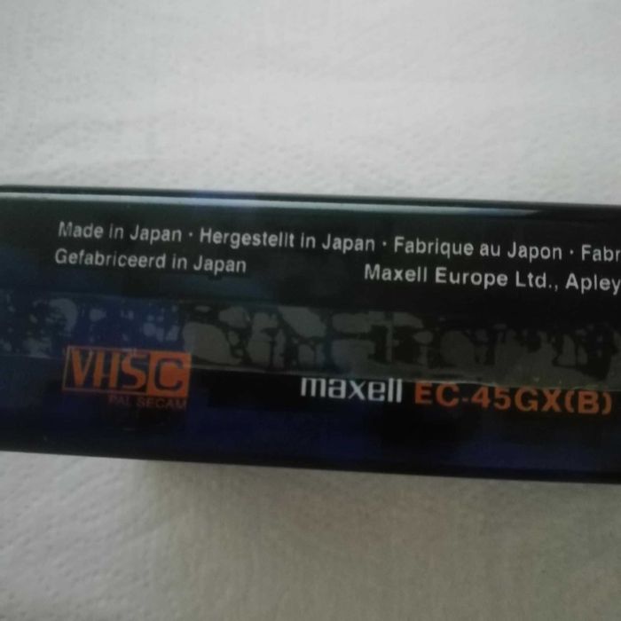 Kasety do kamery  VHS C Maxell GX black 45 nowe folia  Made in Japan