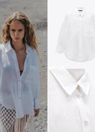 сорочка 100% льон Zara оригінал