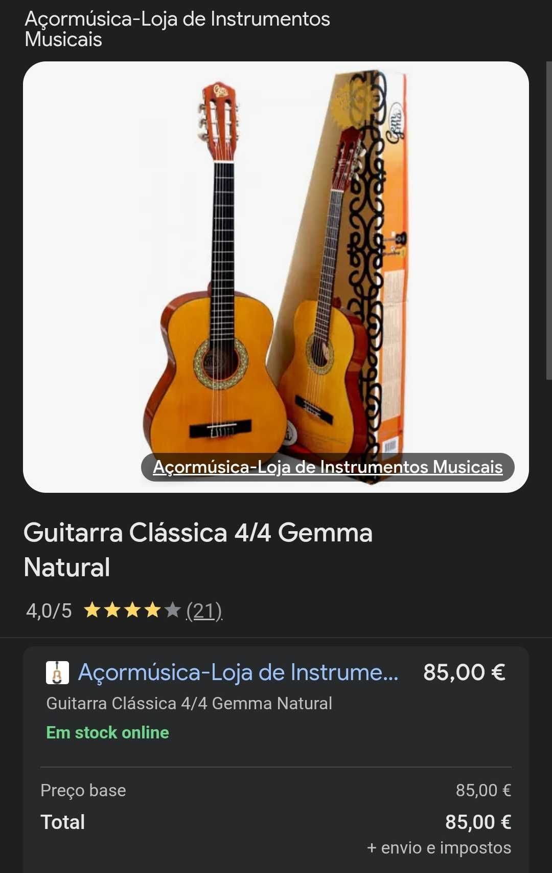ACHADO: Guitarra acústica Gemma Standart 4/4 + Case rigido Tobago