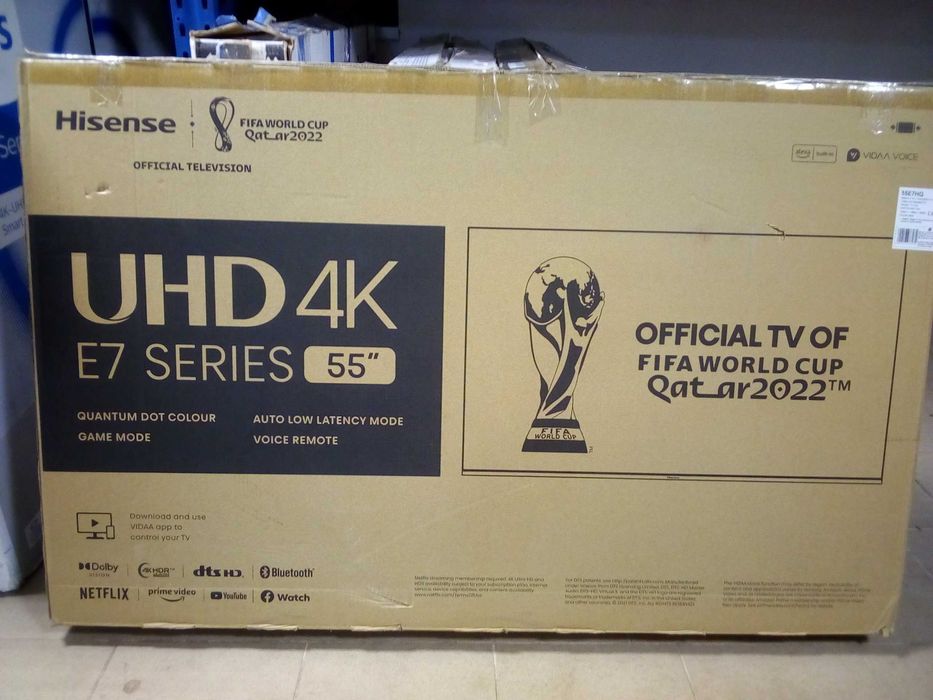 HISENSE 55E7HQ Smart TV, HEVC, 4K UHD, Wi-Fi, HDMI 2.1, nowy/gwarancja