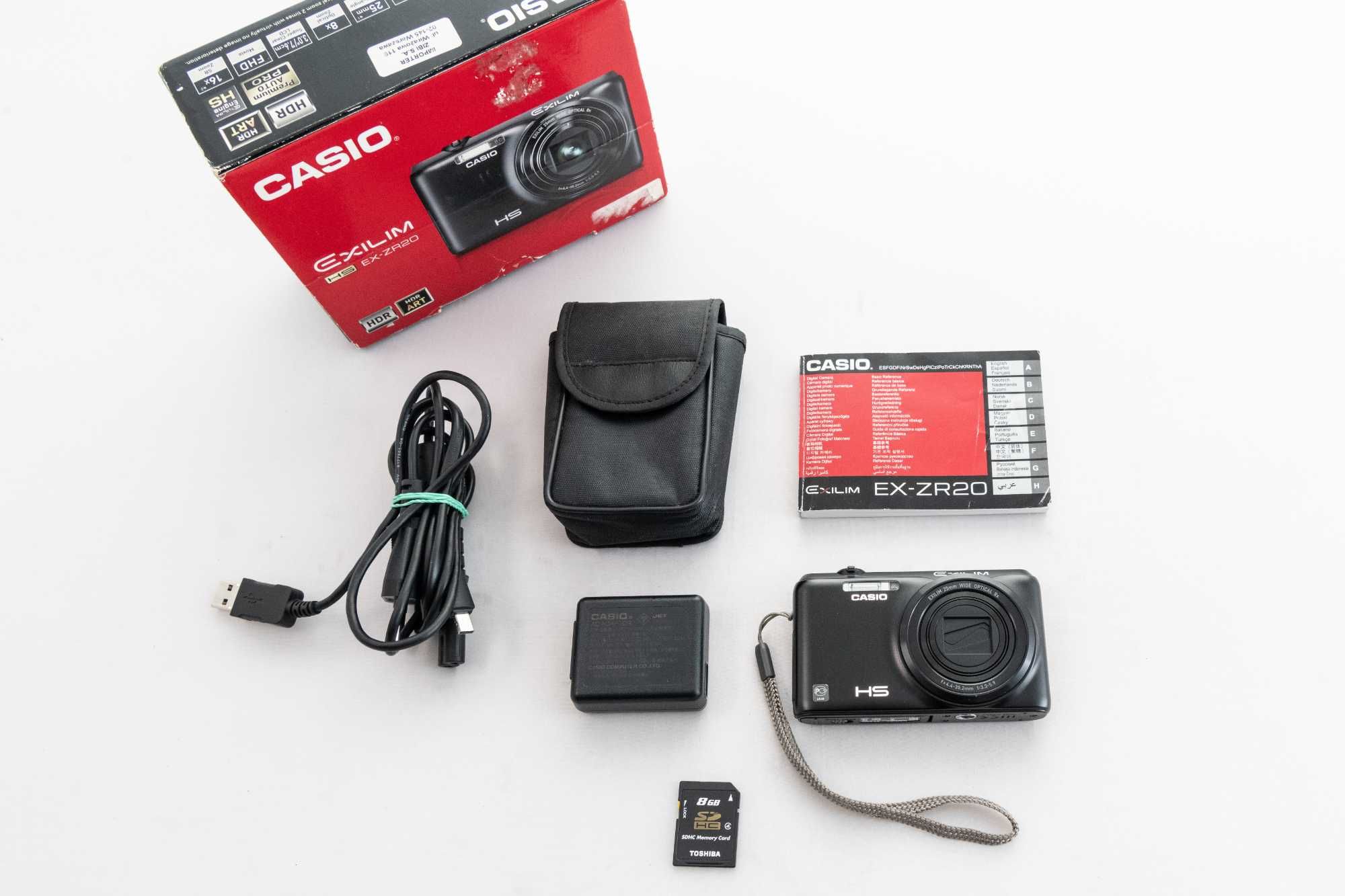 Aparat cyfrowy Casio Exilim HS EX-ZR20 komplet + karta pamięci 8GB