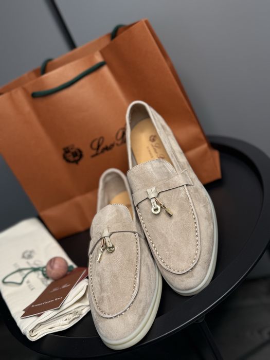 Лофери лорики loro piana lp туфлі бежеві замшеві лоро піана 39 40
