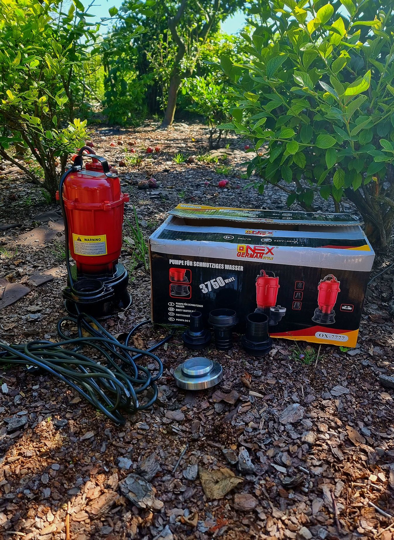 zatapialna pompa do brudnej wody renomowanej firmy ONEX 3750W.