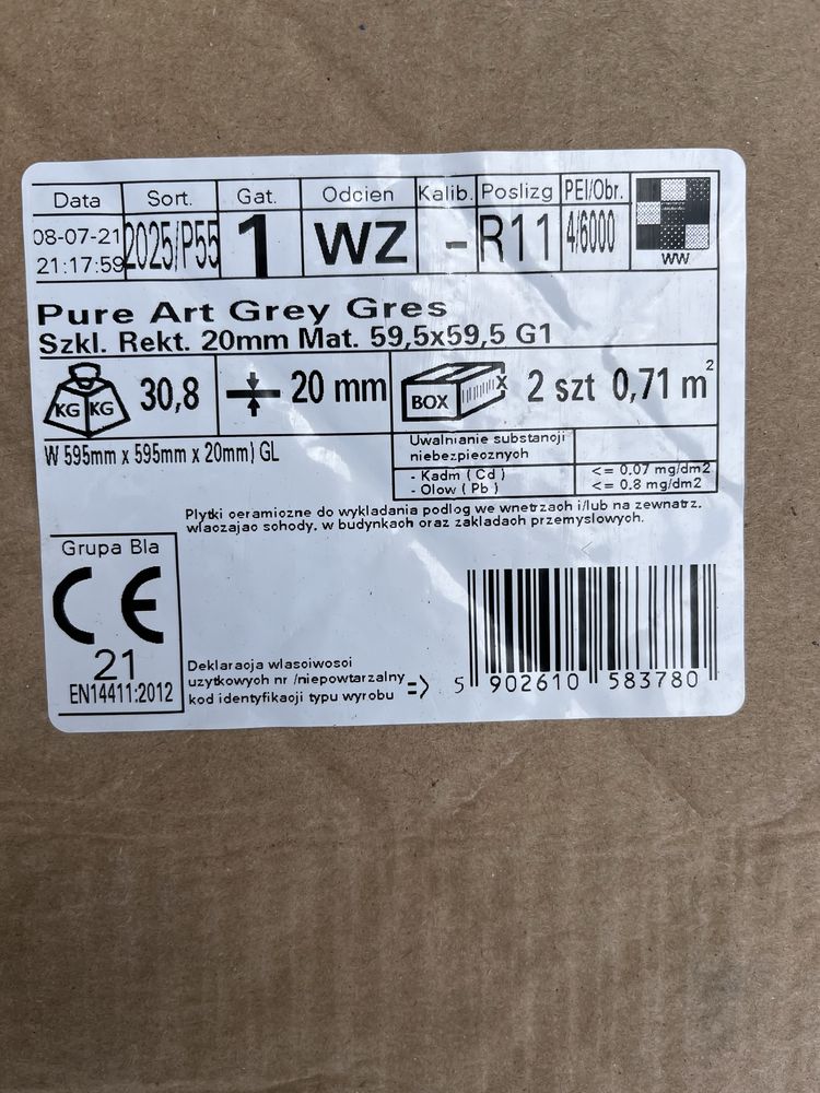 Płyta tarasowa pure art grey 20mm