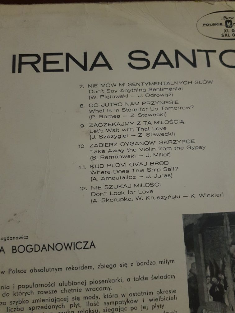 Płyta winylowe z 1970 r Irena Santor