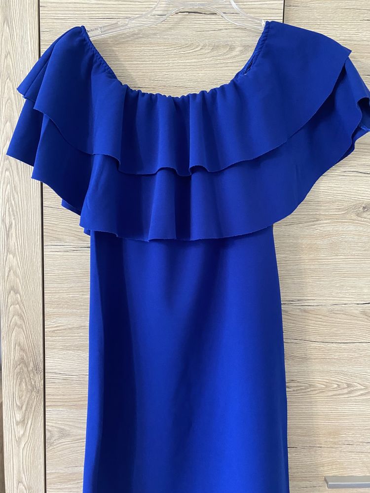 Kobaltowa sukienka hiszpanka S 36